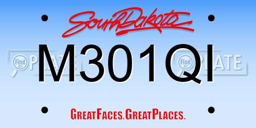 M301QI South Dakota License Plate