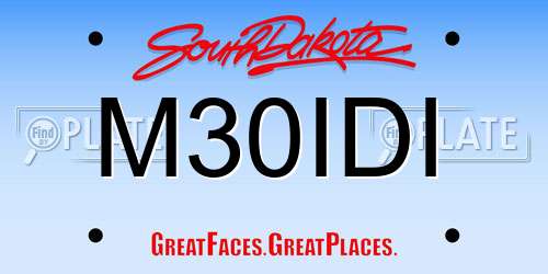 M30IDI South Dakota License Plate