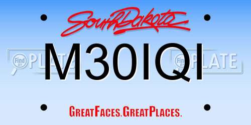 M30IQI South Dakota License Plate