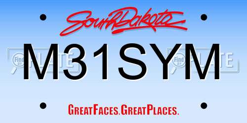 M31SYM South Dakota License Plate