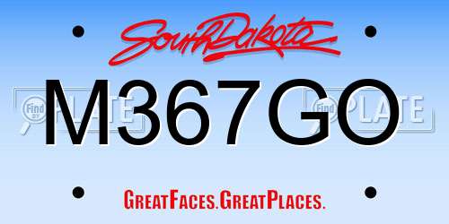 M367GO South Dakota License Plate