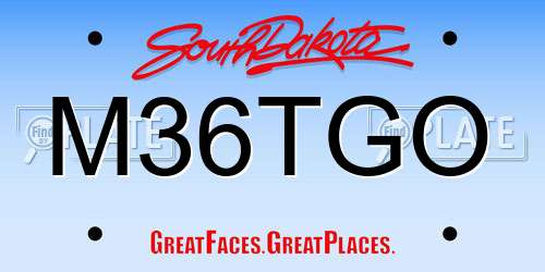 M36TGO South Dakota License Plate