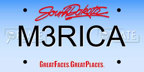 M3RICA South Dakota License Plate