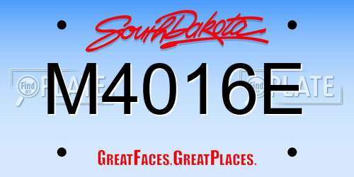 M4016E South Dakota License Plate