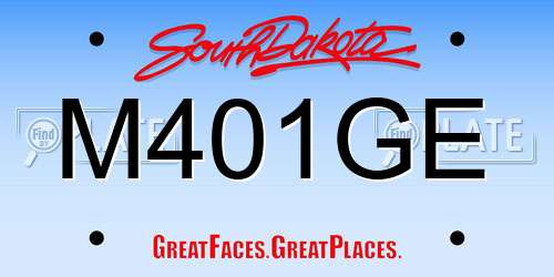 M401GE South Dakota License Plate