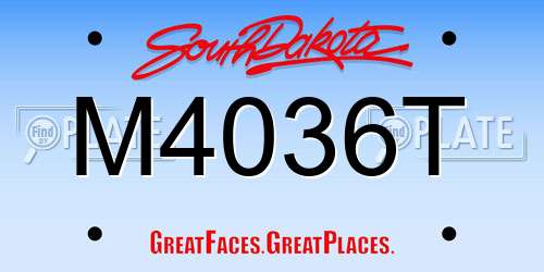 M4036T South Dakota License Plate