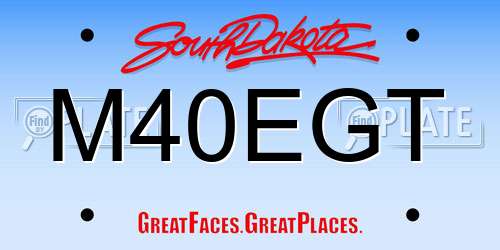 M40EGT South Dakota License Plate
