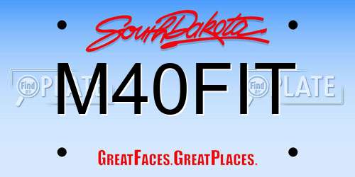 M40FIT South Dakota License Plate