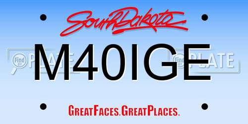 M40IGE South Dakota License Plate