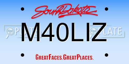 M40LIZ South Dakota License Plate