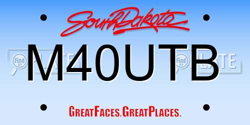 M40UTB South Dakota License Plate