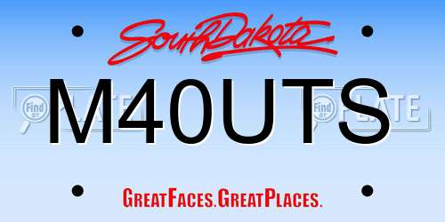 M40UTS South Dakota License Plate