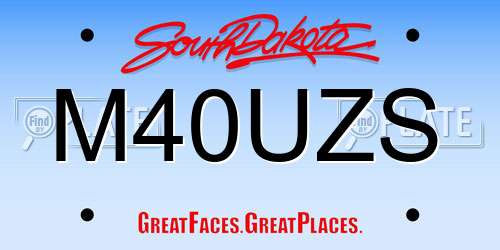 M40UZS South Dakota License Plate