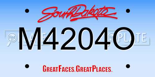 M4204O South Dakota License Plate
