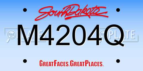M4204Q South Dakota License Plate
