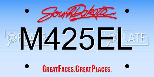M425EL South Dakota License Plate