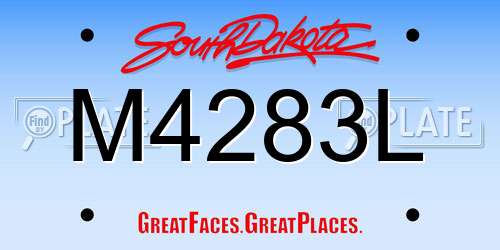 M4283L South Dakota License Plate
