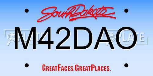 M42DAO South Dakota License Plate