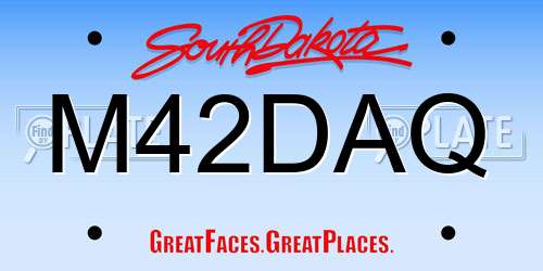M42DAQ South Dakota License Plate
