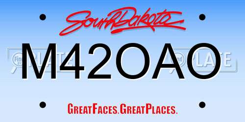 M42OAO South Dakota License Plate