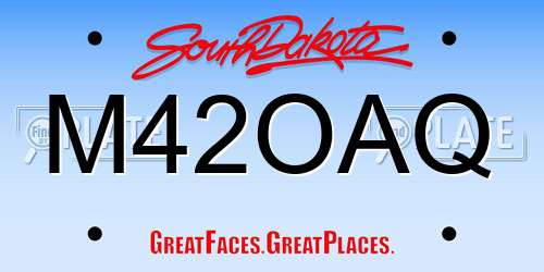 M42OAQ South Dakota License Plate