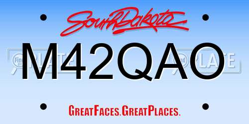 M42QAO South Dakota License Plate