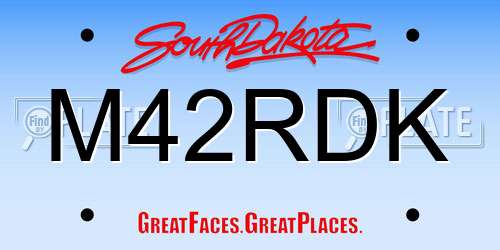 M42RDK South Dakota License Plate