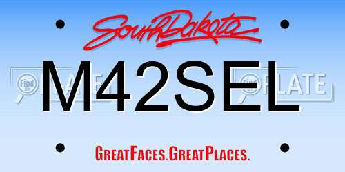 M42SEL South Dakota License Plate