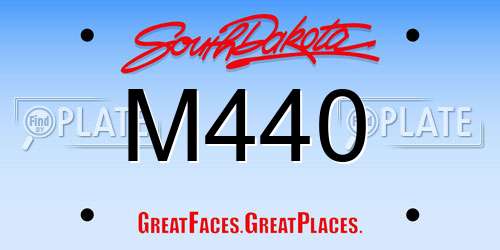 M440 South Dakota License Plate
