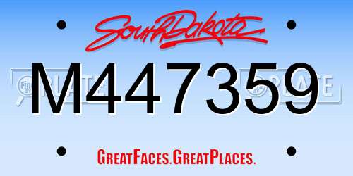 M447359 South Dakota License Plate