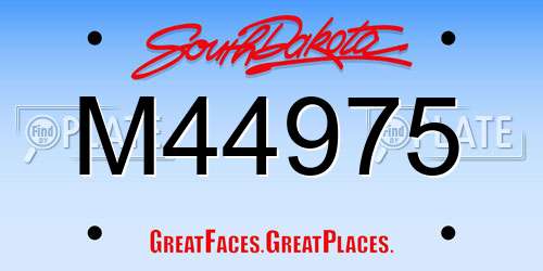 M44975 South Dakota License Plate