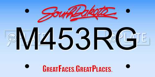 M453RG South Dakota License Plate