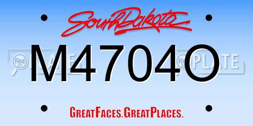 M4704O South Dakota License Plate