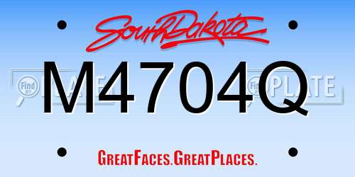M4704Q South Dakota License Plate
