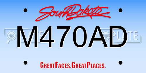 M470AD South Dakota License Plate