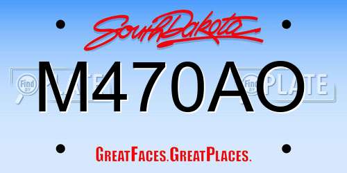 M470AO South Dakota License Plate