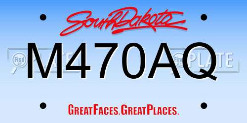 M470AQ South Dakota License Plate