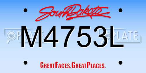 M4753L South Dakota License Plate