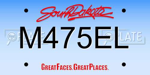 M475EL South Dakota License Plate