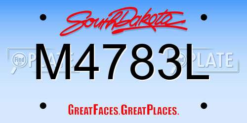 M4783L South Dakota License Plate