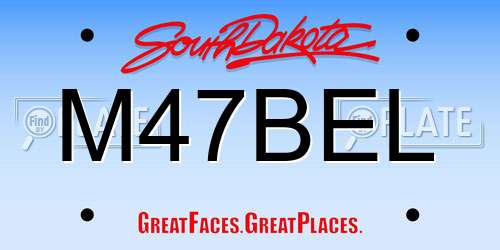 M47BEL South Dakota License Plate