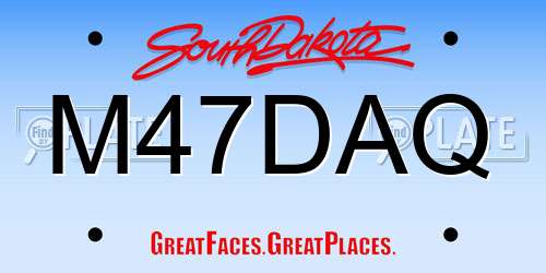 M47DAQ South Dakota License Plate