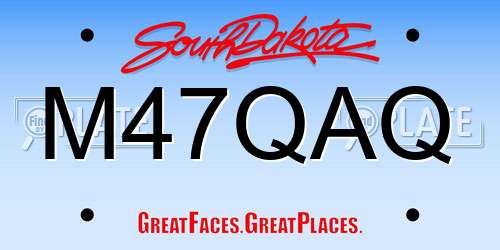 M47QAQ South Dakota License Plate