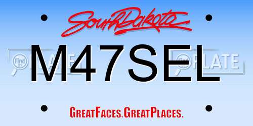 M47SEL South Dakota License Plate