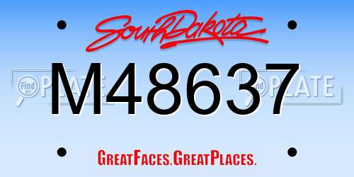 M48637 South Dakota License Plate