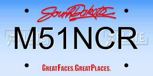 M51NCR South Dakota License Plate