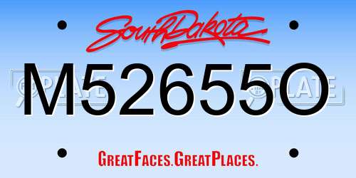 M52655O South Dakota License Plate