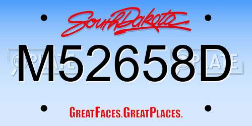 M52658D South Dakota License Plate