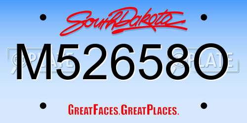 M52658O South Dakota License Plate