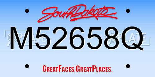 M52658Q South Dakota License Plate